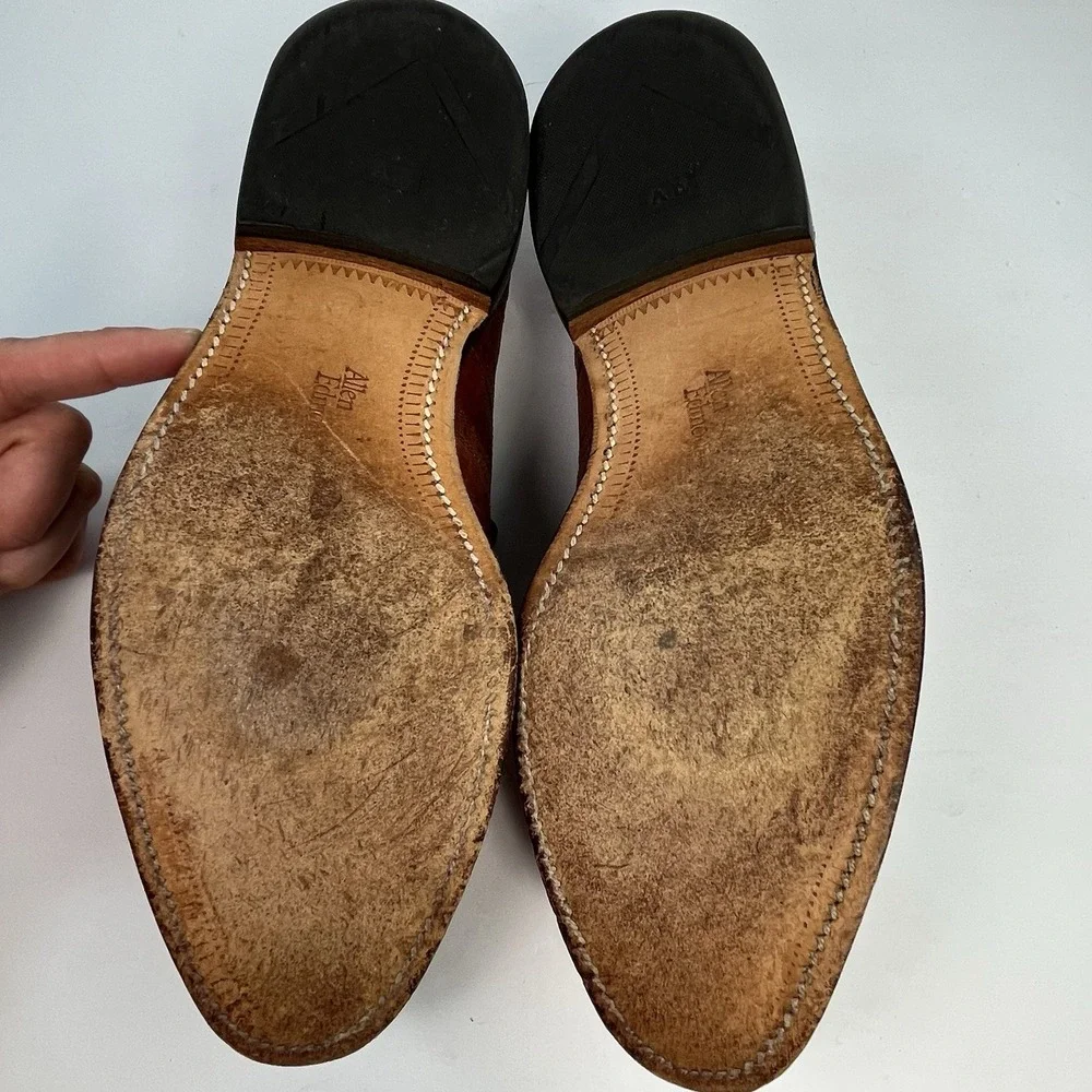 Allen Edmonds Townley Whole Cut Blind Brogue Size 8.5D Walnut Brown Dress Shoes